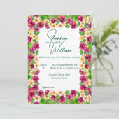 熱帯テーマ結婚式招待状 招待状 (スタンド正面)