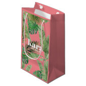 熱帯デザイモダンナーピンク スモールペーパーバッグ (正面アングル)