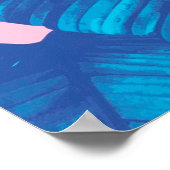 熱帯デジタル紙ストライプ星 ポスター (角)