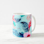 熱帯デジタル紙背景 コーヒーマグカップ (正面右)