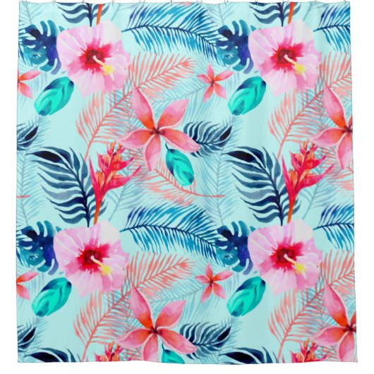 熱帯デジタル紙背景 シャワーカーテン (正面)