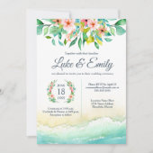 熱帯デスティネーションウォーター結婚カラー 招待状 (正面)