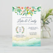 熱帯デスティネーションウォーター結婚カラー 招待状 (スタンド正面)