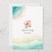 熱帯デスティネーションウォーター結婚カラー 招待状 (裏面)