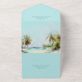 熱帯デスティネーションビーチ結婚式 オールインワン招待状 (外側)