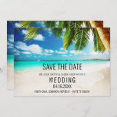 熱帯デスティネーションビーチ結婚式 セーブザデート (正面/裏面)