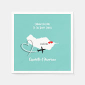 熱帯デスティネーションマデ結婚イラ スタンダードカクテルナプキン (正面)