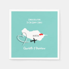 熱帯デスティネーションマデ結婚イラ スタンダードカクテルナプキン