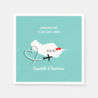 熱帯デスティネーションマデ結婚イラ スタンダードカクテルナプキン