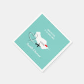 熱帯デスティネーションマデ結婚イラ スタンダードカクテルナプキン (角)