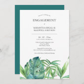 熱帯デスティネーション婚約パーティ招待状 招待状 (正面/裏面)
