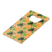 熱帯トゥーカンの鳥のシームレスなパターン クレジットカード栓抜き (正面アングル)