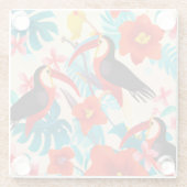 熱帯トゥーカンの鳥ガラスのコースター ガラスコースター (裏面)