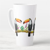 熱帯トゥーカンの鳥 カフェラテマグ (左アングル)
