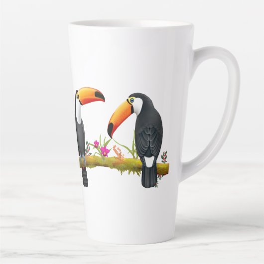 熱帯トゥーカンの鳥 カフェラテマグ (右)