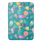熱帯トゥーカンバードピンクフラミンゴ バスマット (正面縦)