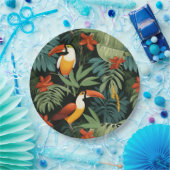 熱帯トゥーカン模様 ペーパープレート (パーティー)