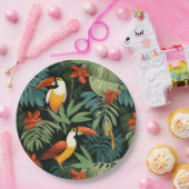 熱帯トゥーカン模様 ペーパープレート (パーティー)