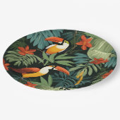 熱帯トゥーカン模様 ペーパープレート (アングル)