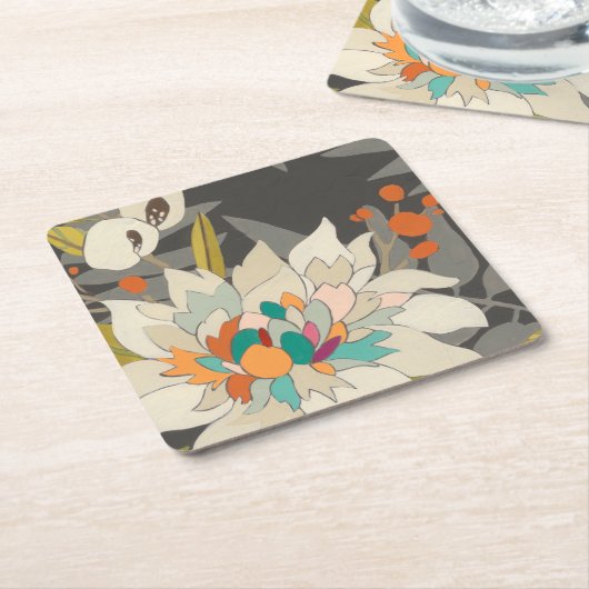熱帯トワイライトの花 スクエアペーパーコースター (アングル)