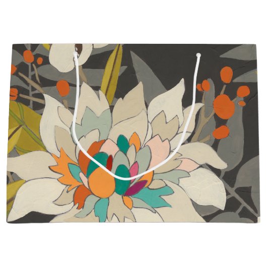 熱帯トワイライトの花 ラージペーパーバッグ (正面)