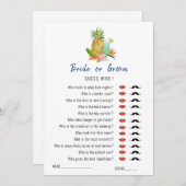 熱帯ドリンクブライダルシャワーゲーム 招待状 (正面/裏面)