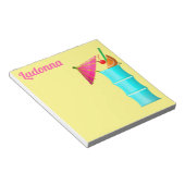 熱帯ドリンク夏ハワイアンブルーイエローピンク ノートパッド (アングル)