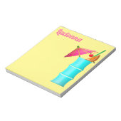 熱帯ドリンク夏ハワイアンブルーイエローピンク ノートパッド (回転)