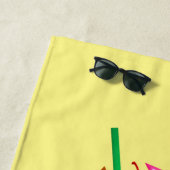 熱帯ドリンク黄色いピンクのカクテル夏 ビーチタオル (インサイチュ)