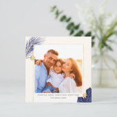 熱帯ネイビーブルーと金ゴールドの緑の写真 シーズンカード (スタンド正面)