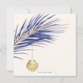 熱帯ネイビーブルーと金ゴールドの緑の写真 シーズンカード (裏面)