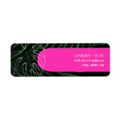 熱帯ネオンアーチパーム結婚リーフ ラベル (正面)