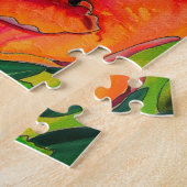 熱帯ネオンハイビスカス花 ジグソーパズル (側面)