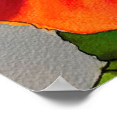 熱帯ネオンハイビスカス花 ポスター (角)