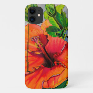 熱帯ネオンハイビスカス花 iPhone 11 ケース