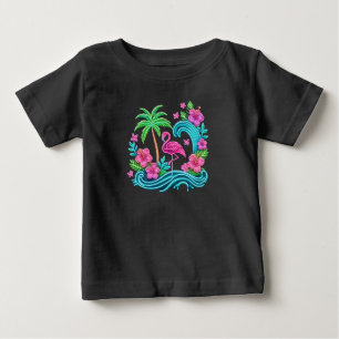 熱帯ネオンフラミンゴ ベビーTシャツ