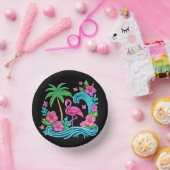 熱帯ネオンフラミンゴ ペーパーボウル (パーティー)