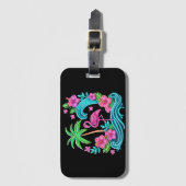 熱帯ネオンフラミンゴ ラゲッジタグ (正面縦)