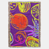 熱帯ネオンフルーツ柄 スローブランケット (正面縦)