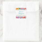 熱帯ハイビスカスが日付を保存 スクエアシール (バッグ)