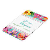 熱帯ハイビスカスが日付を保存 マグネット (左側)