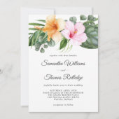 熱帯ハイビスカスと葉水の色フローラ 招待状 (正面)