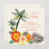 熱帯ハイビスカスによってはブライダルシャワーが開花します 招待状 (正面/裏面)