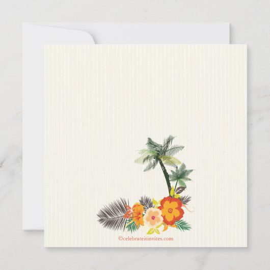 熱帯ハイビスカスによってはブライダルシャワーが開花します 招待状 (裏面)