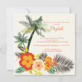 熱帯ハイビスカスによってはブライダルシャワーが開花します 招待状 (正面)