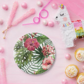 熱帯ハイビスカスによっては群葉パターンが開花します ペーパープレート (パーティー)