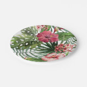 熱帯ハイビスカスによっては群葉パターンが開花します ペーパープレート (アングル)