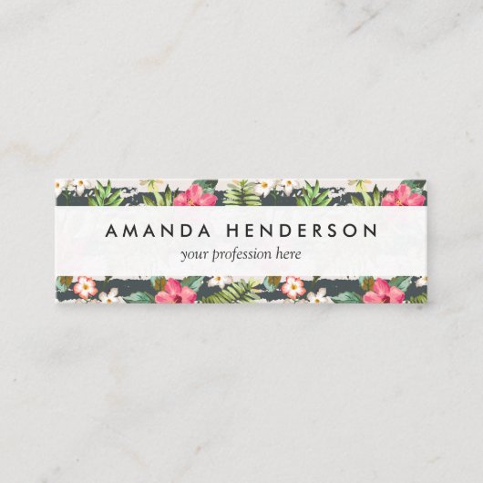 熱帯ハイビスカスによっては葉のストライプなパターンが開花します スキニー名刺 (正面)