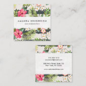 熱帯ハイビスカスによっては葉のストライプなパターンが開花します スクエア名刺 (正面/裏面)