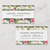 熱帯ハイビスカスによっては葉のストライプなパターンが開花します 名刺 (正面/裏面)